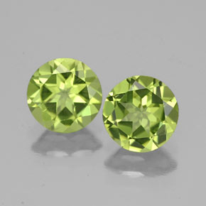 Gemas de peridoto verde natural de  ct, corte redondo, VS