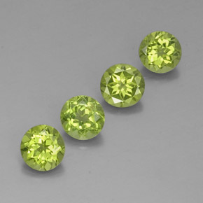Gemas de peridoto verde natural de  ct, corte redondo, VVS-VS