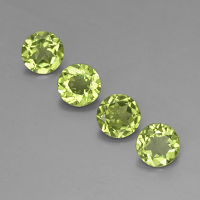 Gemas de peridoto verde natural de  ct, corte redondo, VVS-VS