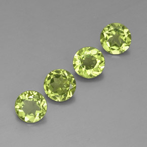Gemas de peridoto verde natural de  ct, corte redondo, VVS-VS