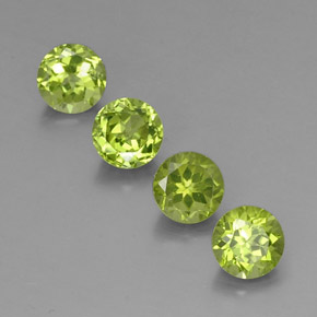 Gemas de peridoto verde natural de  ct, corte redondo, VS