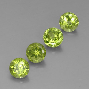 Gemas de peridoto verde natural de  ct, corte redondo, VS
