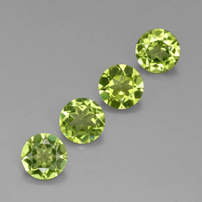 Gemas de peridoto verde natural de  ct, corte redondo, VS