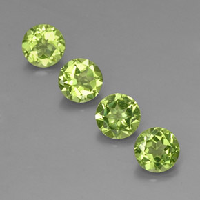 Gemas de peridoto verde natural de  ct, corte redondo, VS