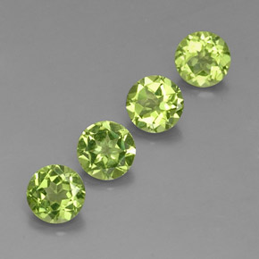 Gemas de peridoto verde natural de  ct, corte redondo, VS