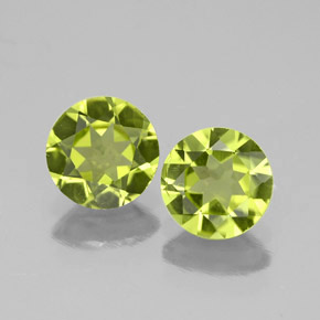 Gemas de peridoto verde natural de  ct, corte redondo, VS-SI