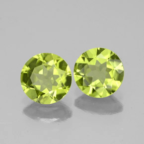 Gemas de peridoto verde natural de  ct, corte redondo, VS-SI