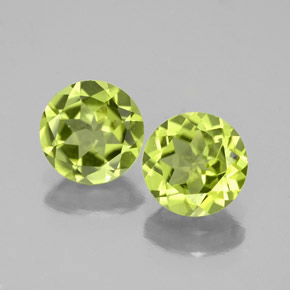 Gemas de peridoto verde natural de  ct, corte redondo, VVS-VS