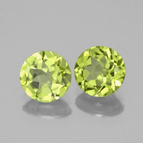 Gemas de peridoto verde natural de  ct, corte redondo, VVS-VS
