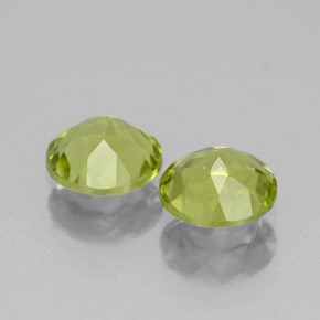 Gemas de peridoto verde natural de  ct, corte redondo, VVS-VS