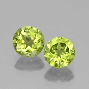 Gemas de peridoto verde natural de  ct, corte redondo, VS-SI