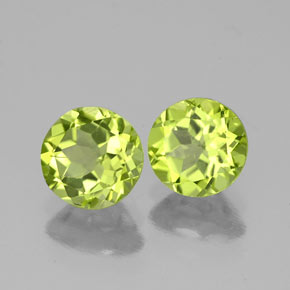 Gemas de peridoto verde natural de  ct, corte redondo, VS-SI