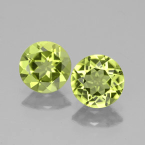Gemas de peridoto verde natural de  ct, corte redondo, VS