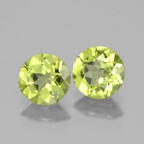 Gemas de peridoto verde natural de  ct, corte redondo, VS