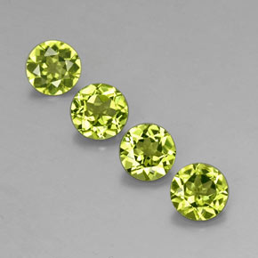 Gemas de peridoto verde natural de  ct, corte redondo, VS
