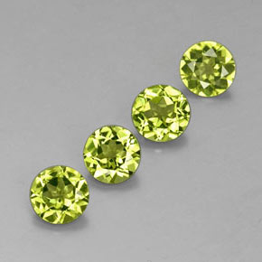 Gemas de peridoto verde natural de  ct, corte redondo, VS