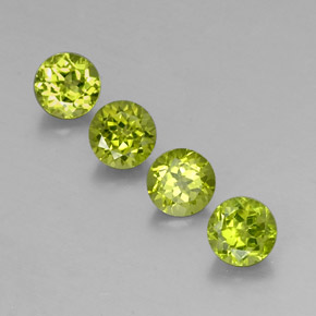 Gemas de peridoto verde natural de  ct, corte redondo, VS