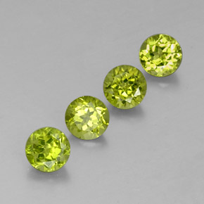 Gemas de peridoto verde natural de  ct, corte redondo, VS