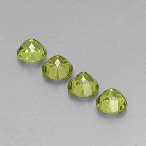 Gemas de peridoto verde natural de  ct, corte redondo, VS