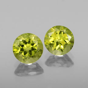 Gemas de peridoto verde natural de  ct, corte redondo, VS-SI