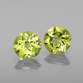 Gemas de peridoto verde natural de  ct, corte redondo, VS