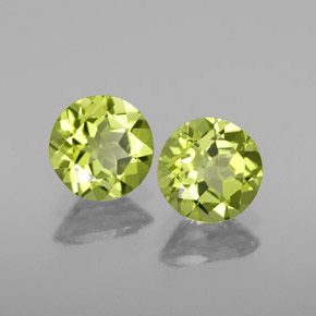 Gemas de peridoto verde natural de  ct, corte redondo, VS