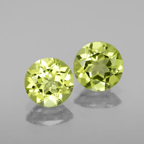 Gemas de peridoto verde natural de  ct, corte redondo, VS-SI