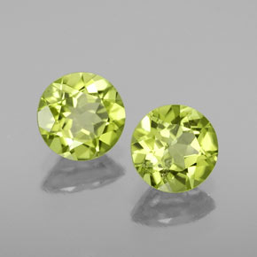Gemas de peridoto verde natural de  ct, corte redondo, VS-SI