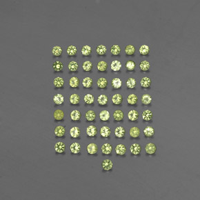 Gemas de peridoto verde natural de  ct, corte redondo, VVS-VS