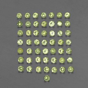 Gemas de peridoto verde natural de  ct, corte redondo, VVS-VS