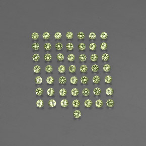 Gemas de peridoto verde natural de  ct, corte redondo, VVS-VS