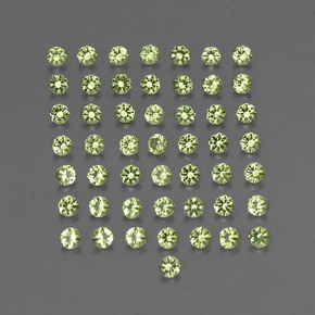 Gemas de peridoto verde natural de  ct, corte redondo, VVS-VS