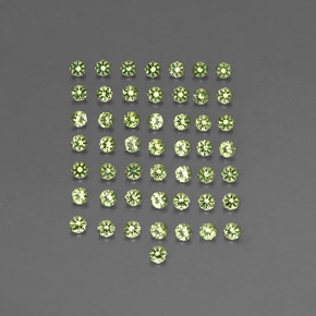 Gemas de peridoto verde natural de  ct, corte redondo, VVS-VS