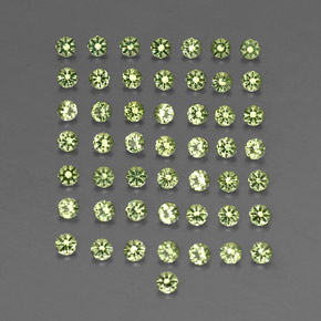 Gemas de peridoto verde natural de  ct, corte redondo, VVS-VS