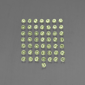 Gemas de peridoto verde natural de  ct, corte redondo, VVS-VS