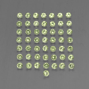 Gemas de peridoto verde natural de  ct, corte redondo, VVS-VS