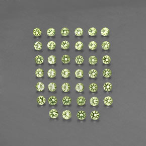 Gemas de peridoto verde natural de  ct, corte redondo, VVS-VS