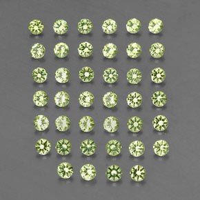 Gemas de peridoto verde natural de  ct, corte redondo, VVS-VS