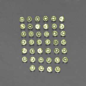 Gemas de peridoto verde natural de  ct, corte redondo, VVS-VS