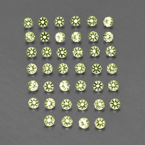 Gemas de peridoto verde natural de  ct, corte redondo, VVS-VS