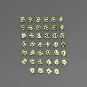 Gemas de peridoto verde natural de  ct, corte redondo, VVS-VS