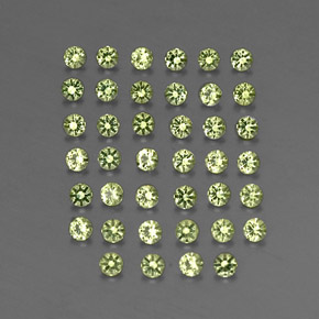 Gemas de peridoto verde natural de  ct, corte redondo, VVS-VS