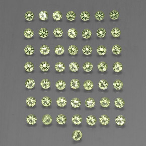 Gemas de peridoto verde natural de  ct, corte redondo, VVS-VS