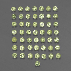 Gemas de peridoto verde natural de  ct, corte redondo, VVS-VS