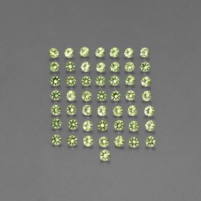 Gemas de peridoto verde natural de  ct, corte redondo, VVS-VS