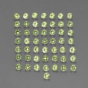 Gemas de peridoto verde natural de  ct, corte redondo, VVS-VS