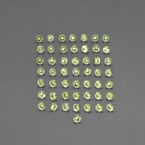 Gemas de peridoto verde natural de  ct, corte redondo, VVS-VS