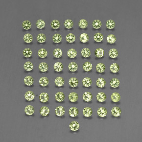 Gemas de peridoto verde natural de  ct, corte redondo, VVS-VS