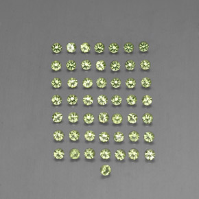 Gemas de peridoto verde natural de  ct, corte redondo, VVS-VS