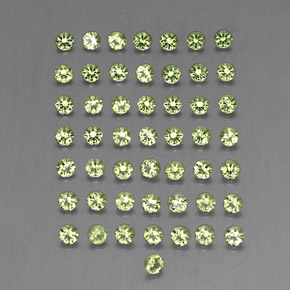 Gemas de peridoto verde natural de  ct, corte redondo, VVS-VS